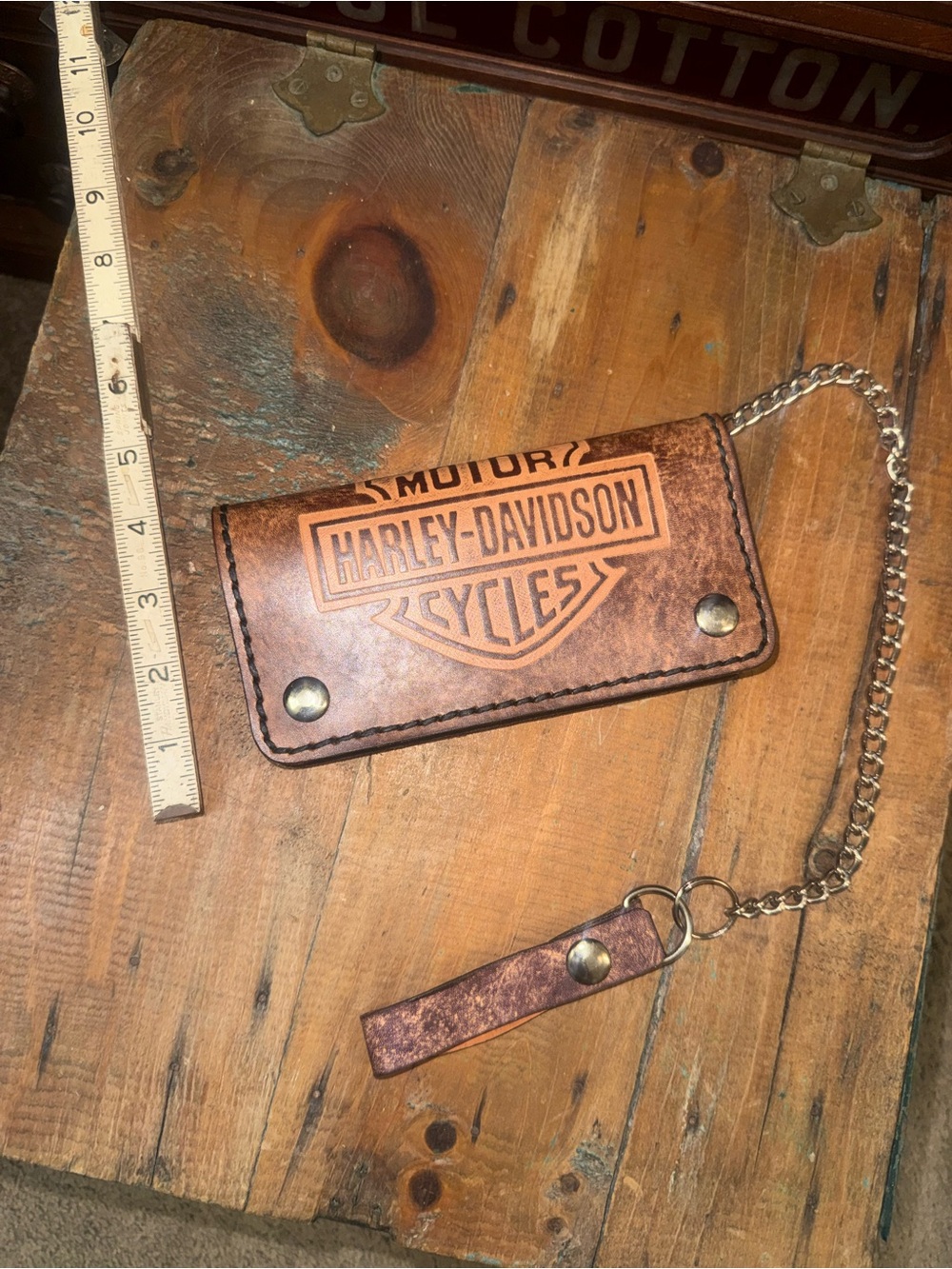 Harley-Davidson leather biker chain wallet. - Picture 6 of 7